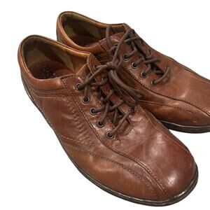 Born Ravine Plain Oxford Brown Pebbled Leather Lace Up Shoes Size 8/41